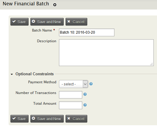New Accounting Batch